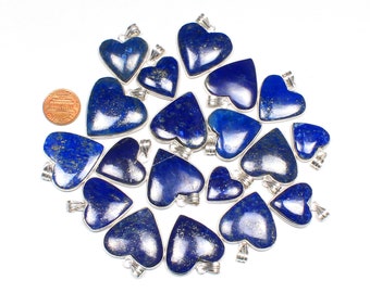 Lapis Lazuli Heart Pendant Lapis Necklace, Throat Chakra, Lapis Lazuli Heart Necklace, Heart Shape Pendant, Blue Heart Pendant