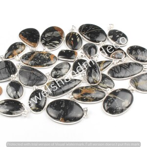 Silver Overlay Pendant Picasso Jasper Pendant Women Jewelry Gift for her Jasper jewelry Handmade Pendants Wholesale Lot Pendants image 6