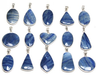 Blue Quartz Pendants Necklace Jewelry Blue Quartz Crystal Handmade Pendants Necklace For Women Jewelry Wholesale Lot for bulk Sale