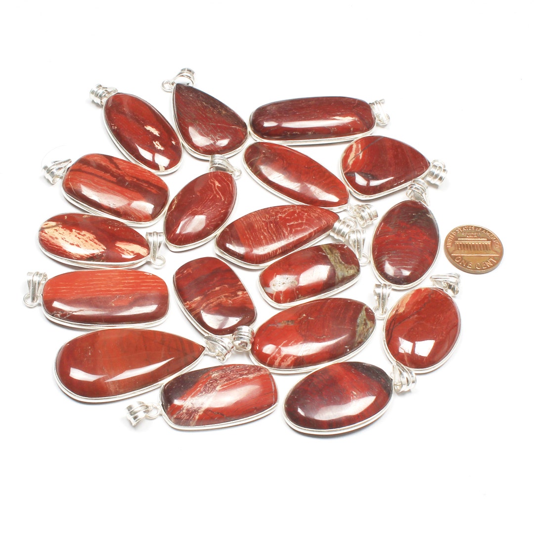 Red Jasper Gemstone Handmade Pendant Necklace Healing Red Etsy