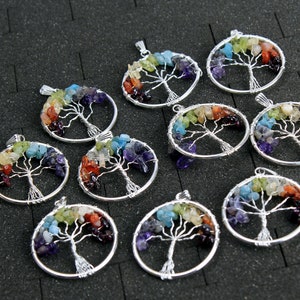 Tree of Life Pendant 7 Chakra Necklace Tree of Life Necklace Seven ...