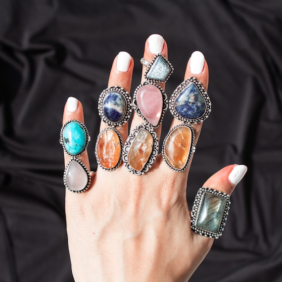 Vintage Rings for Women Assorted Crystal Rings for Women and for