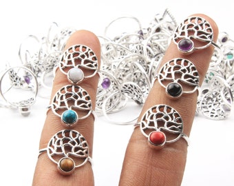 Assorted Crystal Ring, Silver Overlay Handmade Rings, Handmade Crystal Jewelry, Boho Ring, Women Crystal Rings Jewelry