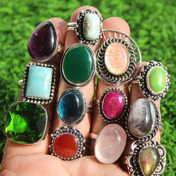 Handmade jewelry vintage rings bundle - Silver Overlay rings