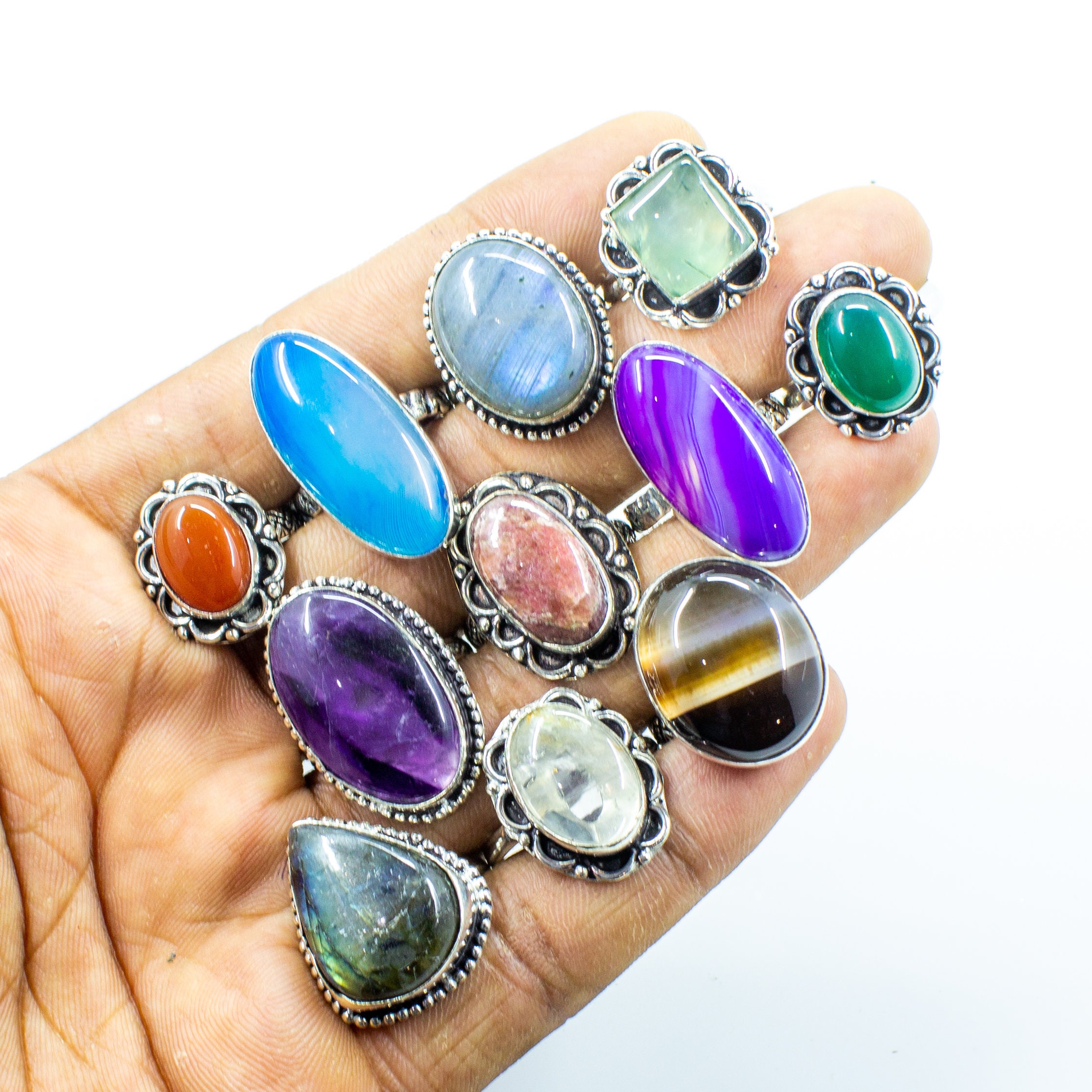 Coloured gemstone rings | amethyst, aquamarine, opal, morganite