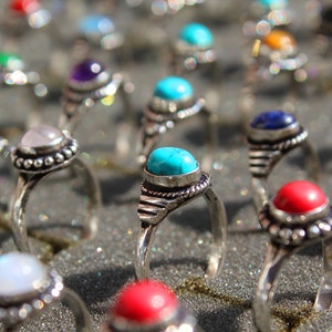 Natural Amethyst Gemstone Ring, Small Baby Ring, Silver Plated Gemstone Ring Lot, Handmade Ring, German Silver Ring, Handmade Rings Lot image 8