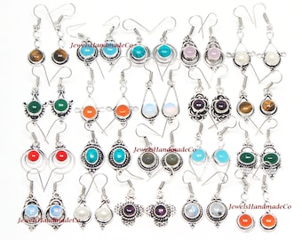 Crystal Earrings, Assorted Gemstone Handmade Earrings For Women, Wholesale Lot Mix Crystal Earrings Jewelry