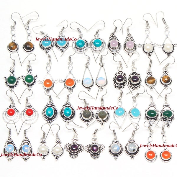 Crystal Earrings, Assorted Gemstone Handmade Earrings For Women, Wholesale Lot Mix Crystal Earrings Jewelry
