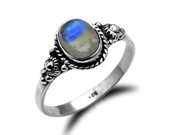 Crystal ring, labradorite ring, moonstone ring, hippie ring, silver ring, ring for women, vintage ring, silver plated ring