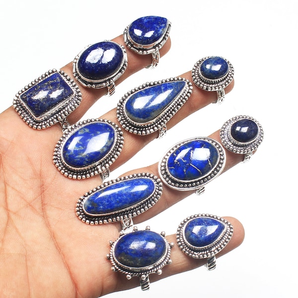 Lapis Lazuli Ring, Boho chic rings handmade jewelry rings set statement rings for women assorted sizes