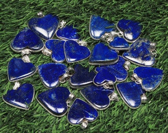 Blue Lapis Lazuli Pendants Necklace Jewelry Throat Chakra  Lapis Lazuli Gemstone Heart Pendants Necklace Women Jewelry