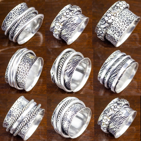Silver Spinner Ring for women, four spinner ring, Fidget ring spinner, Handmade Jewelry Ring, Spinner Ring wholesale lot, Free shipping