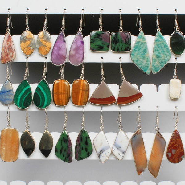 Crystal Earring Lot Assorted, Wholesale Chunky Earrings, Bezel Stone Earrings Bulk, Statement Crystal Dangle Earrings, Crystal Earrings Bulk