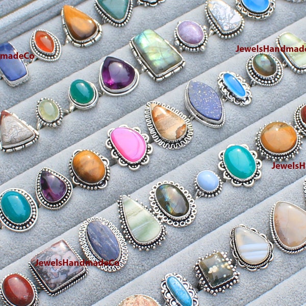 Crystal Rings for Women, Silver Plated Rings, Chic Jewelry Ring, Unique Rings, Cool rings, chunky Gemstone rings