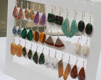 Wholesale Earrings, Natural Crystal Handmade Earrings For Women, Assorted Long Bezel Crystals Earrings Jewelry, Wedding Earrings