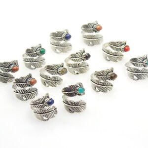 Assorted Crystal Gemstone Ring, Adjustable Ring, Silver Plated Ring, Boho Handmade Ring, Women Adjustable Ring Lot image 3