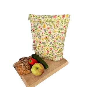 Beeswax bag L, approx. 32cmx23cmx6cm, bread bag, lunch bag, beeswax bag, snack bag, sandwich bag, plastic-free, freezer bag