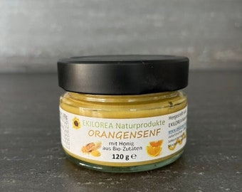 Orangensenf mit Honig aus Bio-Zutaten 200g, 120g, Senf