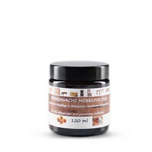 Bijenwas meubelpoets biologisch 120 ml, natuurlijke houtverzorging