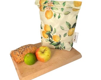 Bijenwaszak L, ca. 32 cm x 23 cm x 6 cm, broodzak, lunchtas, bijenwaszak, snackzak, boterhamzak, plasticvrij, diepvrieszak