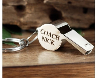 Personalized Coaches Whistle Custom Engraved Team Football Basketball Swimming Soccer Coach Gifts Ref Referee Lifeguard Trainer Fathers Day