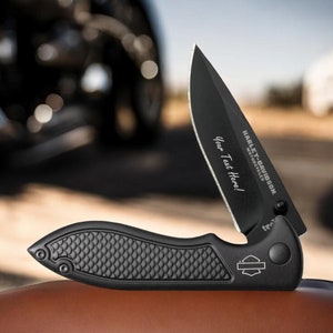 Personalized HARLEY DAVIDSON Pocket Knife Knives Groomsmen Gift for Him Dad Men Husband Hog Motorcycle Bikes Biker Boyfriend Birthday Son