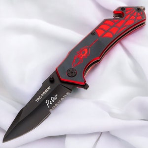 Personalized SPIDERMAN Pocket Knife Custom Engraved Groomsmen Gift for Him Dad Men Spider Gamer Comics Spider-Man Boyfriend Birthday Son