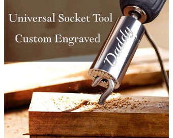 Personalized UNIVERSAL SOCKET WRENCH Adapter Tool Custom Engraved Groomsmen Day Gifts for Him Men Dad Father Groomsmen Drill Gadget Home