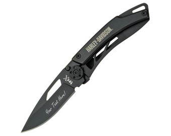Personalized Harley-Davidson Pocket Knife – Custom Engraved Motorcycle Gift for Him Dad