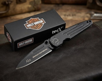 Personalized Harley-Davidson Pocket Knife – Custom Engraved Motorcycle Gift