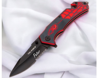 Personalized SPIDERMAN Pocket Knife Custom Engraved Gifts for Him Men Dad Boyfriend Knive Spider Gamer Comics Groomsmen Birthday Fathers Day