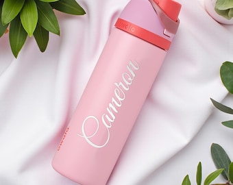 Personalized Owala Water Bottle FreeSip Handmade Bridesmaid Birthday Gift for Her Mom Women Graduation Teacher 24oz Custom Engraved