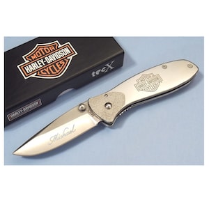 Personalized HARLEY DAVIDSON Pocket Knife Knives Groomsmen Gift for Him Dad Men Husband Hog Motorcycle Bikes Biker Boyfriend Birthday Son