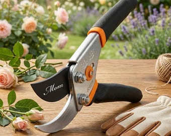 Personalized Fiskars PRUNING SHEARS Gardening Tool Scissors Birthday Gift for Her Mom Him Women Retirement Grandpa Grandma Custom Engraved