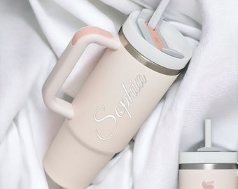 Personalized STANLEY MUG CUP Travel Tumbler Custom Engraved Bridesmaid Gift for Her Mom Women Graduation Teacher Bridal Boyfriend Birthday