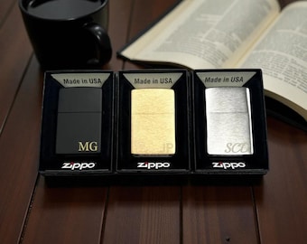 Personalized ZIPPO LIGHTERS for Men Custom Engraved Groomsmen Gifts for Him Dad Boyfriend Husband Wedding Birthday Anniversary Fathers Day