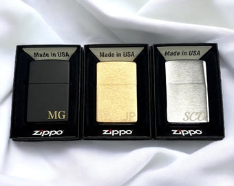 Personalized ZIPPO LIGHTERS for Men Custom Engraved Groomsmen Gifts for Him Dad Boyfriend Husband Wedding Birthday Anniversary Fathers Day