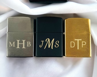 Personalized ZIPPO LIGHTERS for Men Custom Engraved Groomsmen Gifts for Him Dad Boyfriend Husband Wedding Birthday Anniversary Fathers Day