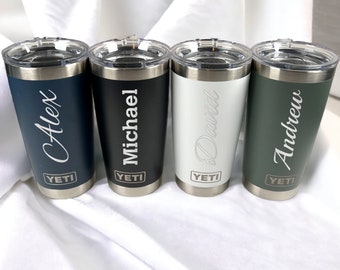 Personalized YETI Tumbler Cup Rambler Mug Custom Engraved Groomsmen Gift for Him Dad Men Wedding Graduation Teacher Boyfriend Birthday Son