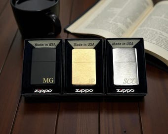 Personalized ZIPPO LIGHTERS for Men Groomsmen Groom Birthday Gift for Him Dad Husband Anniversary Boyfriend Husband Custom Engraved