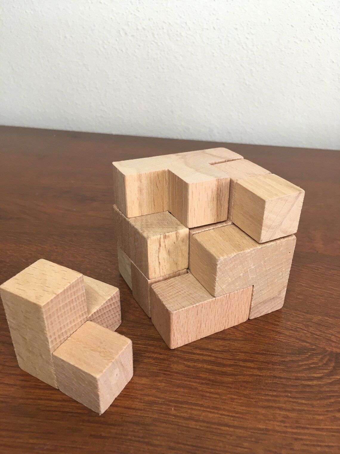 Soma Cube Puzzle 3d Wooden Puzzle Wooden Cube Puzzle Etsy