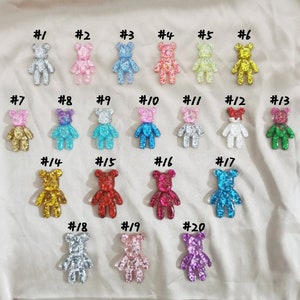 Bear Clog Charms, niedlicher Glitter Bär Schuhschmuck Clog Dekoration Plug Schuhanhänger Pack für Mädchen Erwachsene Kinder Frauen Geschenk