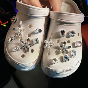Clog Charms Rhinestone Flower Decoration Crystal Rhinestone Shoe Charm Clog Clog Charms Pack for Adult Kids Women Birthday Gift