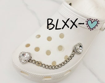 Clog Charms Chain - Love Rhinestone Chain shoe charm, Crog Charms Set Chains Pack Shoe, Charms for Girls Adult Teens Women Birthday Gift