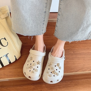 Clog Charms  Bling Shiny Star Gold & Silver Rhinestone for Shoes, Charms for your Clog , Clog Accessories for Girls and Adult Women