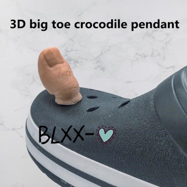 3D Printed Billy's Big Toe Alligator Charm Fun Realistic Toe Shoe Ornament Fun Abnormal Shape Toe Gift for Women Men