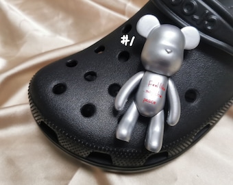 Clog Charms “Giant&quot; Bear, Cute Glitter Bear Clog Ornaments Crocs Decoration Plug Shoe Charms Pack for Girls Adult Kids Women Gift