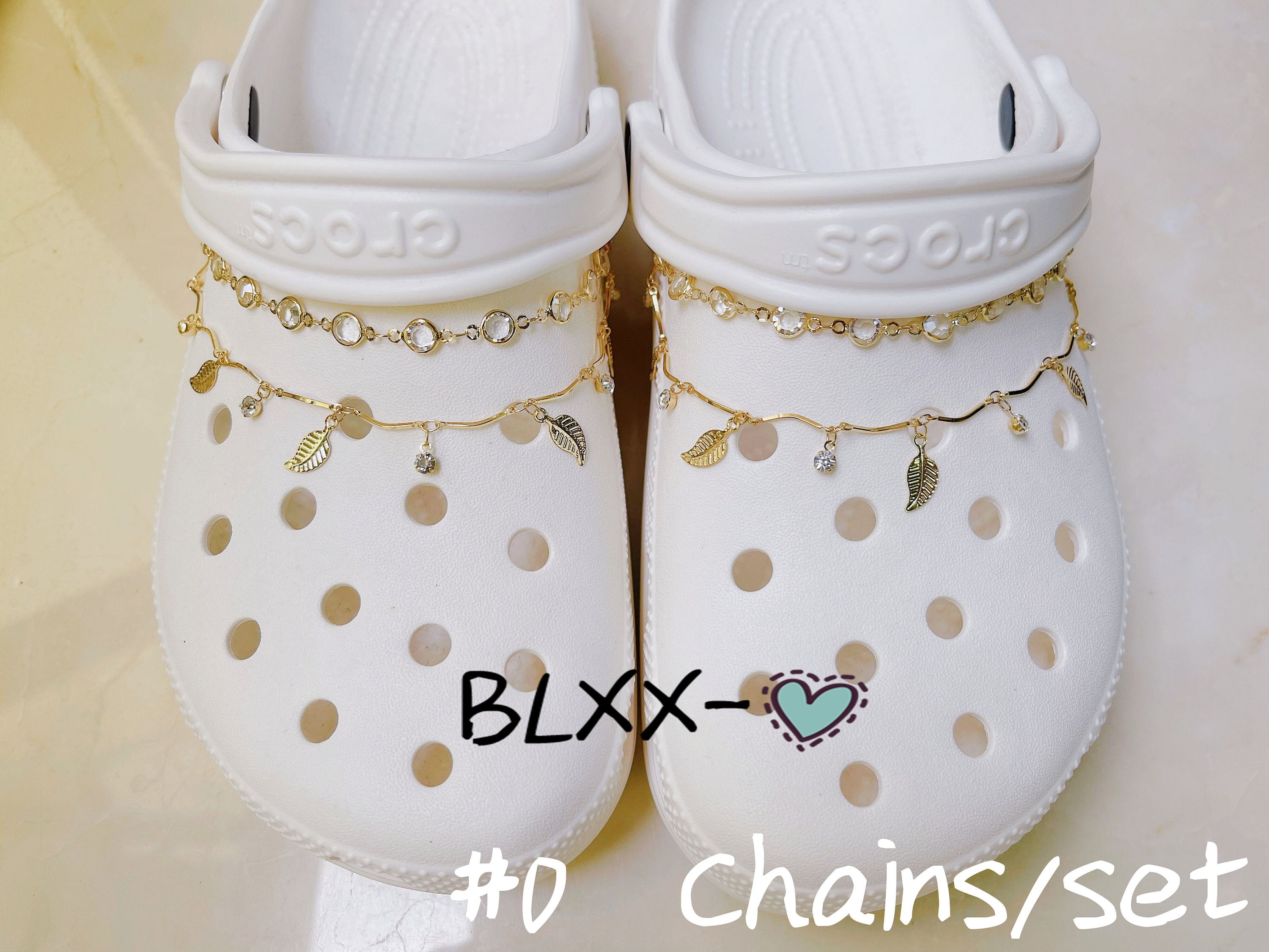 Shoe Charms Set of 28 With Chain, Pearl Rhinestone Charms for Shoe Diamond  Charm Accessories With Strap Chain Decoration Gift for Girl Women 
