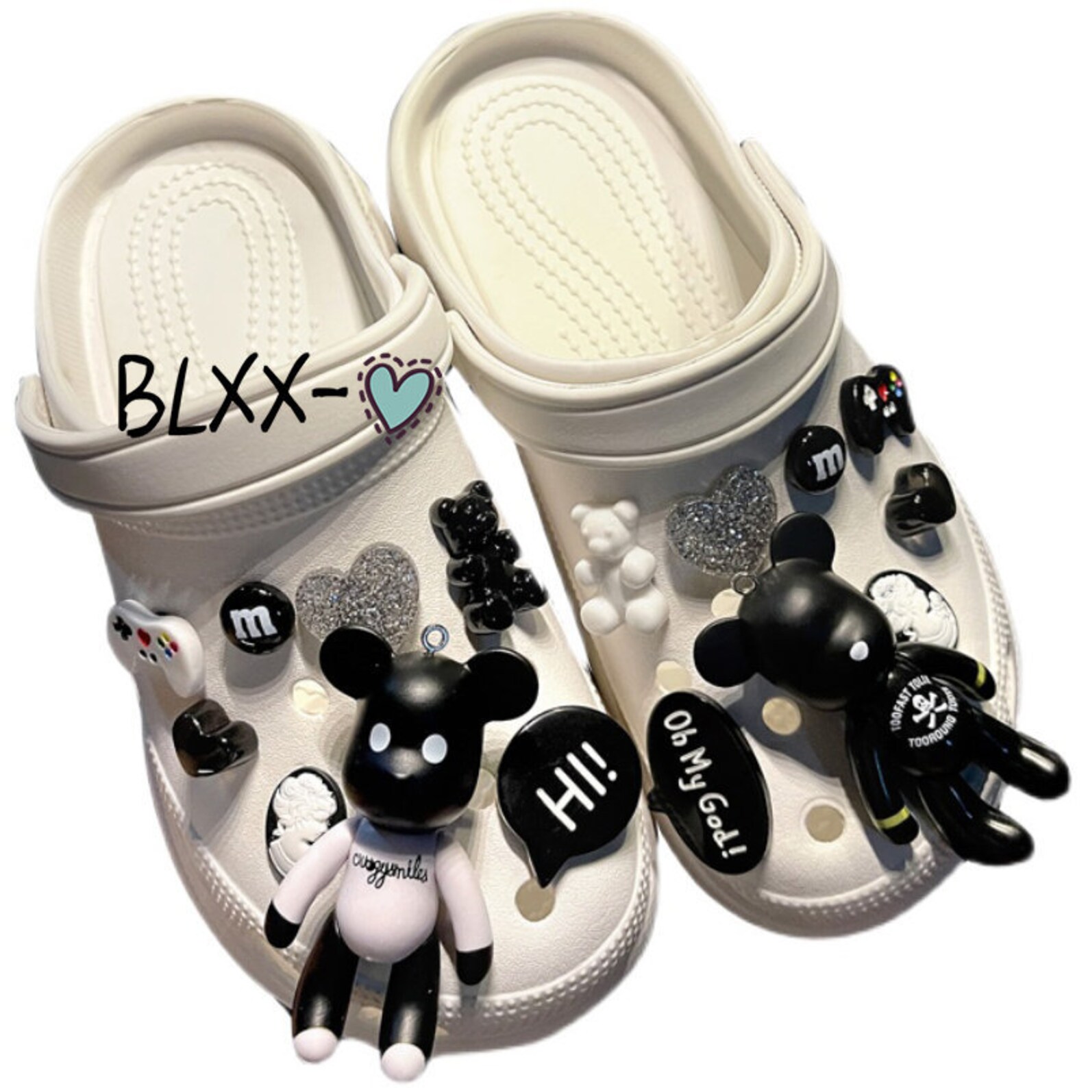 Croc Charms Giant Oso de peluche Lindo Glitter Etsy