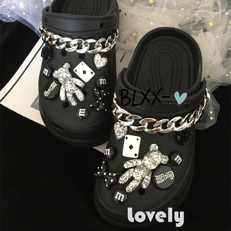  Shoe Chain Charms Multi-color Bear Chain Shoe Accessories Fits  for CrocDIY Strap Clog Sandals Decoration Pack for Girls Adult Women Men  Kid Birthday Gifts : Handmade Products